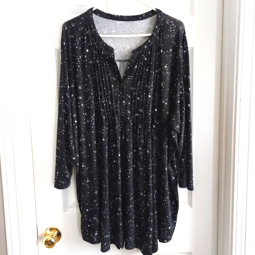 Star print long sleeve top